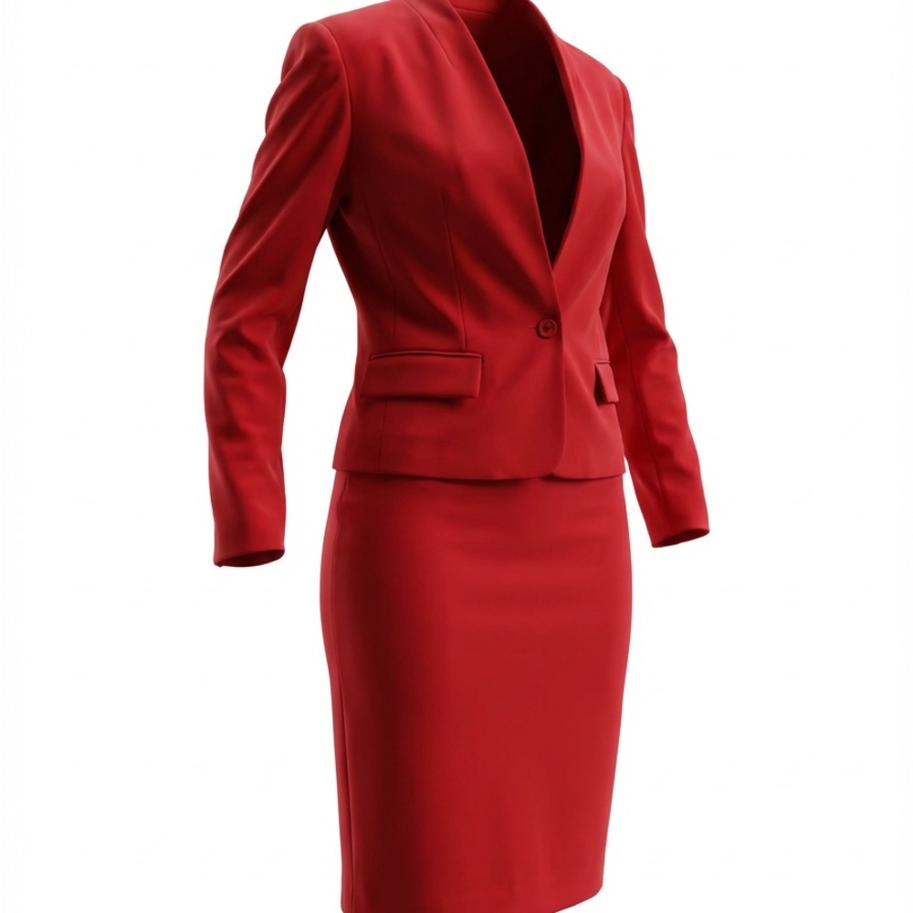 Sir for Her classic women’s size 8 red wool  skirt suit